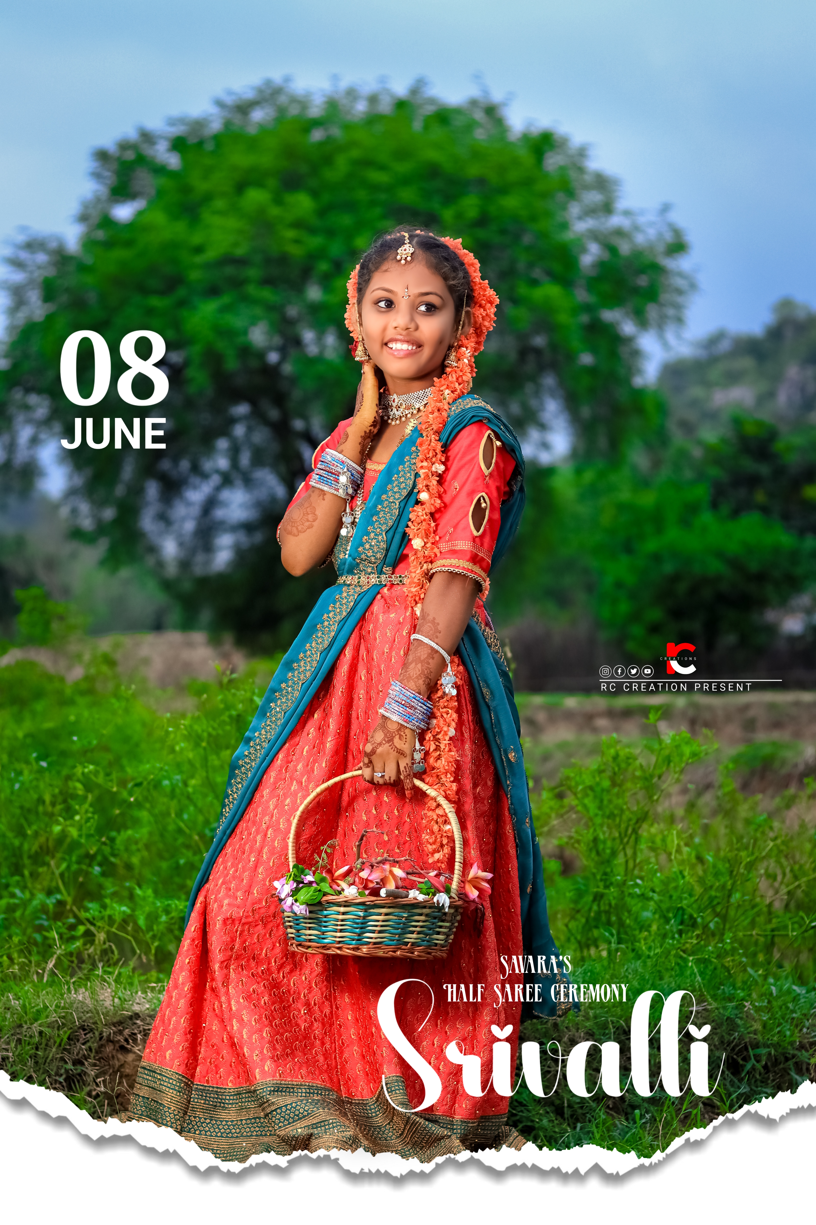 Youthful Elegance - Half Saree Portrait